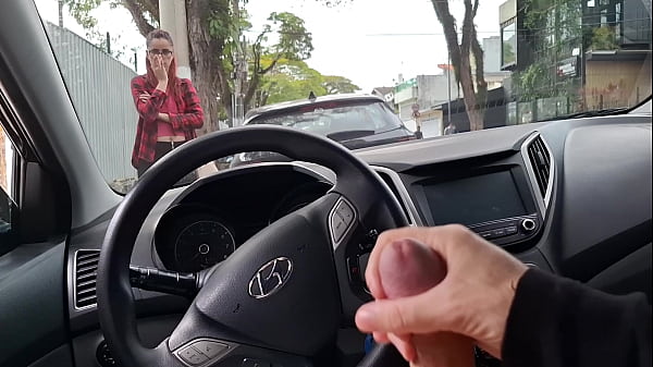 Risky Handjob On The Street For Student In Public