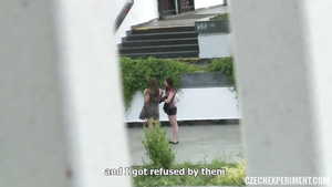 Hot Amateur Lesbians Make Love In The Prague Public Place