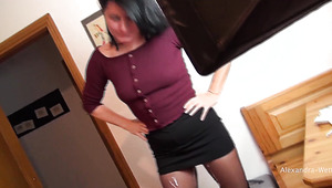 Curvy Plump Booty Brunette MILF Gets Fucked Hard In Her Creamy Ass And Facialized After Cunni