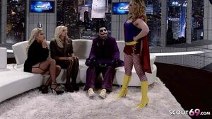 Reverse Group Sex At Joker Parody Porn With Three Big Tits MILFs And One Guy