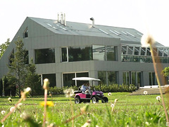 Skinny Doll Stretches Her Ass Against A Golfer’s Hard Cock Outdoors.