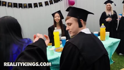 REALITY KINGS   Naughty Little Angel Sneakily Sucks Her Bf's Cock At Her Graduation Party Then Takes A Ride On It