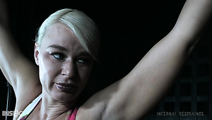 Fabulous Big Breasted Blonde Sexpot Jacey Jinx Is Crucified On The Floor