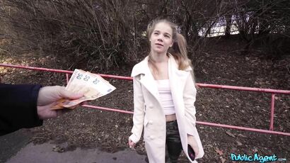 Cute Teen Sabrina Spice Takes My Money For Blowjob In The Forest