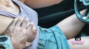 SandyCandy7   Sexy Girl Loves To Suck Dick And Fuck In The Car With Creampie